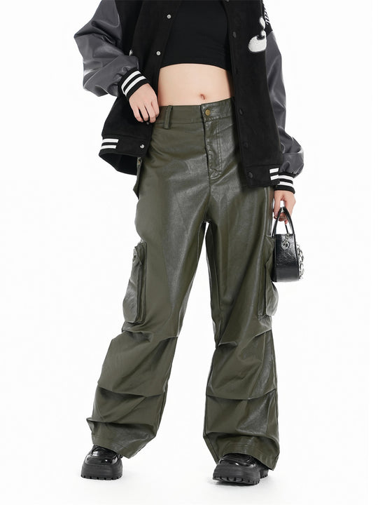 Tooling PU Leather Trousers For Men And Women