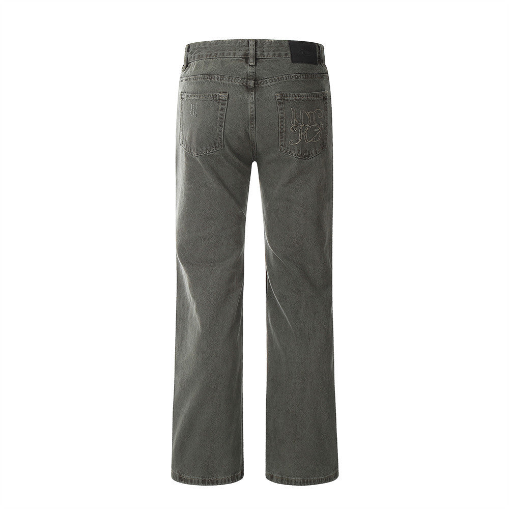 Worn Denim Straight-leg Trousers Men