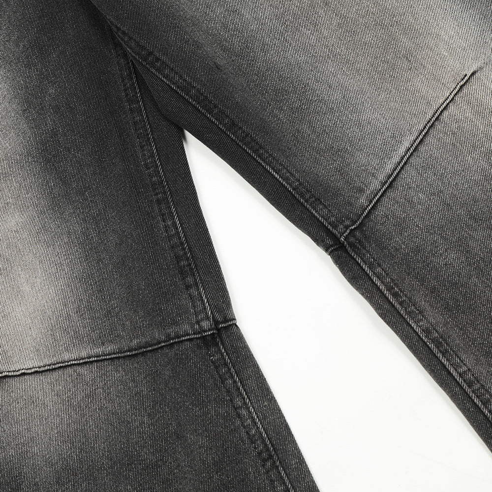 Contrast Color Denim Straight-leg Trousers Men