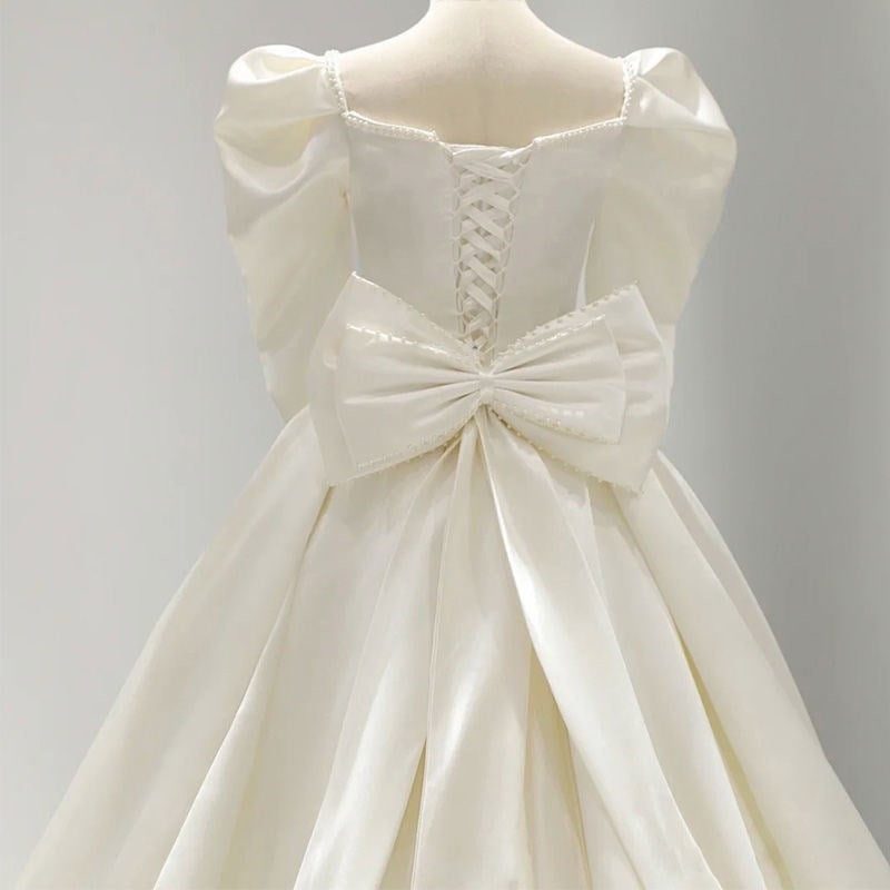 Long Sleeve French Tail Wedding Dress