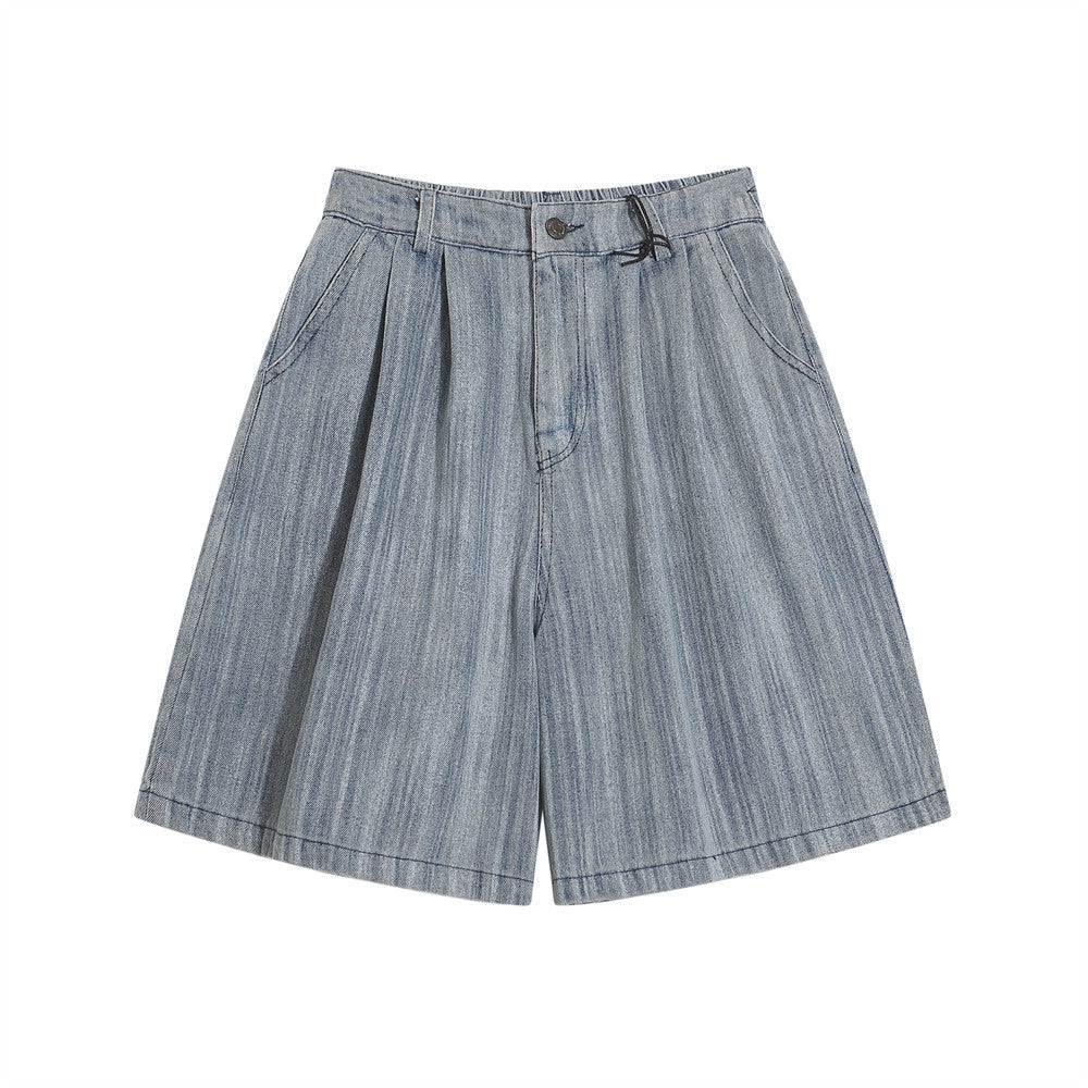 Fashion Tie-dye Denim Loose Shorts Men